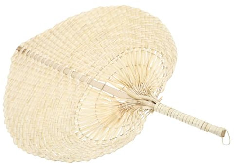 Cabilock Handwoven Straw Fan, Portable Yellow Hand Fan in Grass and Reed Leaves, Easy to Carry for Summer Parties and Home Wall Decoration