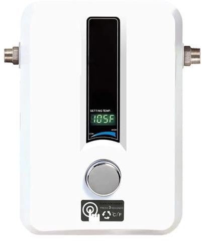 Calentador de agua eléctrico, Calentador De Agua Sin Tanque, Eléctrico, 8 KW - Cantidad 1, 12 X 8 X 4, Calentador De Agua Eléctrico Sin Tanque Agua Caliente para cocina y baño