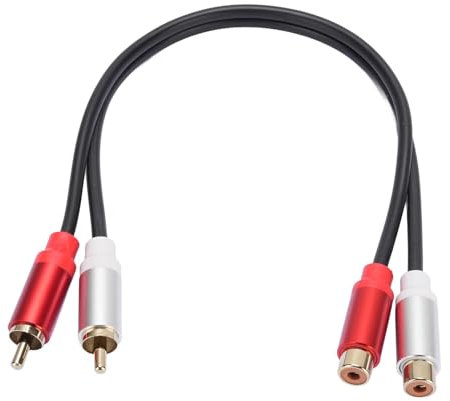 Annadue Cable de Extensión de Audio 2R CA, Carcasa de Cobre Chapado en Oro, Macho a Hembra, para DVD, TV, Reproductor de VCR, Reproductor de CD y Sistemas de Cine en casa.