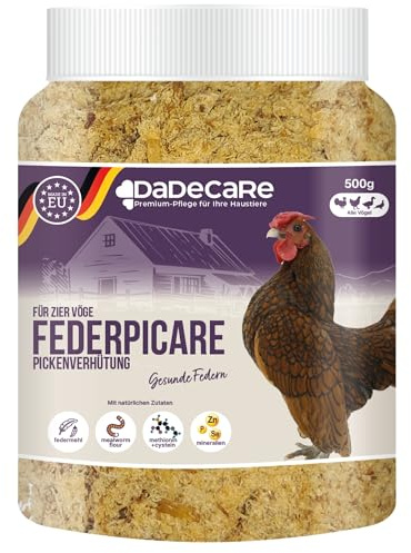Federpicare - Supplément 500g contre le Picage et le Cannibalisme - Poules et les Oiseaux - Farine de Plumes - Nutrition Complète pour Poules qui se Piquent - Vitamines, Minéraux et Acides Aminés