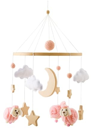 Mobile Pour Lit De Bébé - Mobile Musical Suspendu avec Boîte à Musique,Mobile d'Éveil Apaisant Style Bohème Pour Nouveau-Nés 0-3 Ans Chambre Poussette Jeu