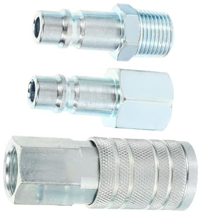 LALAFINA 3pcs Iron Straight Hose Coupler, 1/2 Inch Male Npt Thread Air Hose Fittings for Pipes, Strong Connection for Plumbing Jobs