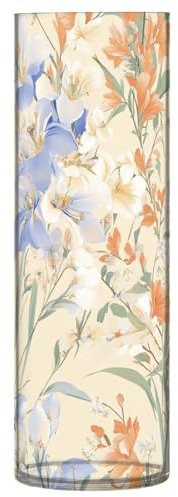 Zylindervase aus Kunststoff, 30 cm, transparent, modern, transparent, kleine Blumenvasen für Küche, Tisch, Bibliothek, Party, Blumen, Rittersporn, Taglilie, Beige