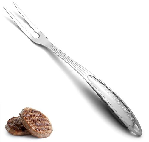 Forchetta da carne ReaNea, forchetta da cucina in acciaio inossidabile per impieghi gravosi, forchetta da portata per griglia con manico resistente al calore