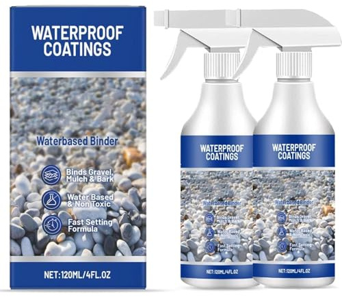 Pebble Glue, Resin Gravel Binder, Water-Based Stone & Pebble Binder,Waterbased Binder for Gravel Stones and Mulch on Borders, Patios & Garden,Easy Application, Waterproof (A 2PCS)