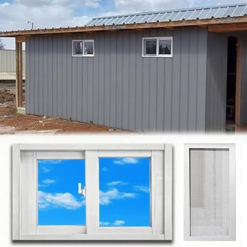 White,47x20in / 119x51cm Replacement Basement Window,Keeps Ventilation Cool for Playhouse Window, Chicken Coop Window