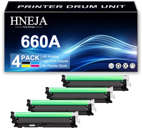 HNEJA Unité Imagerie 660A pour HP M751n M751dn M856dn M856x M776dn M776z M776zs Imprimante, Compatible Unité Tambour 660A W2004A | Haut Rendement | 65 000 Pages,4 Colors-1 Pack