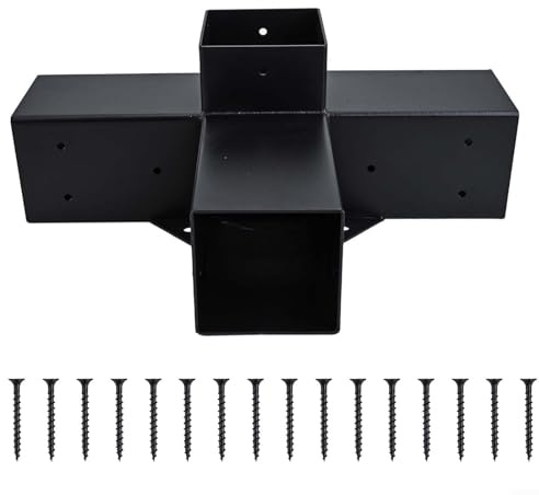 Alloy Steel Pergola Brackets Kit with Screws, Designed for 4x4 Inch Lumber in Garden Settings (A)