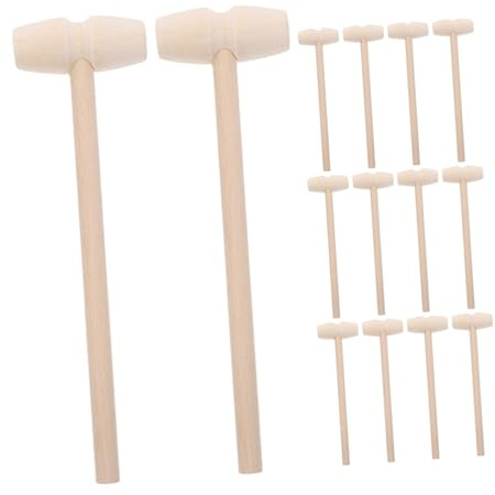 Toddmomy 30pcs Mini Wooden Mallet Small Wood Mallet for Cracking Chocolate Solid Wood Hammer for Educational Role Play Cake Party and Festival Decor