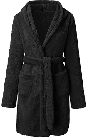 Generisch Bata para hombre, albornoz de forro polar, traje de casa grueso, albornoz de franela para invierno, cálido, ropa de baño, manga larga, bata de sauna, Halloween, pijama