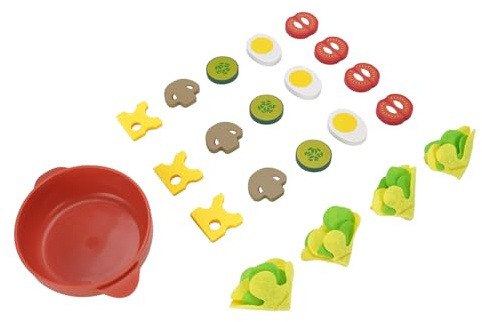 Fdit Gemüse-Lernspielzeug, Sicheres, Gesundes Material, Gemüseplatte, Spiellebensmittel-Set für Ernährungsbewusstsein, mit Broschüre