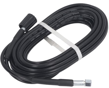 Fdit Manguera Flexible de Alta Presión, Tubo de Goma de PVC a Prueba de Explosiones para Lavadora a Presión, M22x1,5mm-14mm, 10m, Tubería de Agua para Coche (Tipo de ala cóncava)