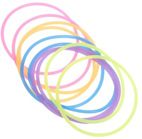 HOOTNEE 10 Stück Teiliges Leuchtende Silikonarmbänder Nachtlicht Armbänder Elastisch Komfortabel für Party Geburtstag Festival Sport Geeignet in Neonfarben Gelb Blau Violett Orange