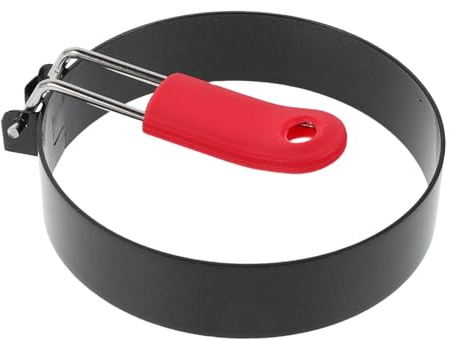 Gatuida Anillos para Huevos 2 Piezas Acero Inoxidable 9 Cm con Mango Silicona Antiadherente Molde para Panqueques Mini Sándwiches Desayuno Utensilio Cocina Hogar