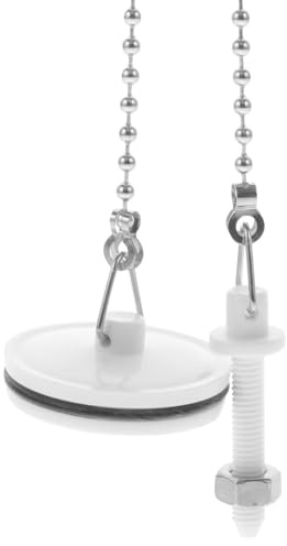MAGICLULU Bath Plug and Chain Sink Stopper, S-Shaped Rubber Bathtub Drain Stopper with Handle Ring, Leak-Proof Bathroom Drainage Plug for Tub and Kitchen Sink