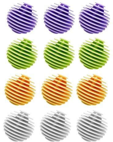 GYCAQAC 12 Pièces Boule de Lavage Machine a Laver, boules de séchage pour sèche, boules de linge en caoutchouc, Balle Lavage Doudoune, Boule Seche Linge Réutilisable, Réduisent les Plis et les Pinces