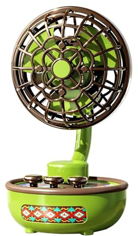 Genérico Ventilador de Mesa | Ventilador Recargable Personal de 3 Velocidades con Luces - ventilador portátil pequeño a pilas,para Oficina en Casa Exterior Viaje Playa Verano Vacaciones Mujeres