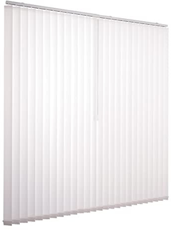 Ventanara® Lamellenvorhang raumverdunkelnd 100% Komplettset Vertikaljalousie 89mm inklusive Montagematerial (Weiß, 250 x 180 cm)