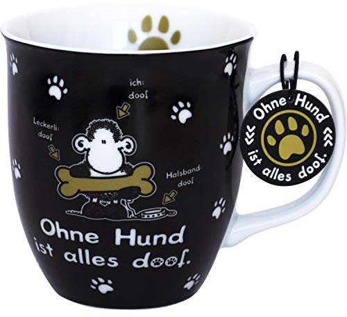 Sheepworld Tasse mit Motiv Ohne Hund | Porzellan, 40 cl, Sprüche-Tasse | Geschenk, Geburstag, Hundefreund | 45704