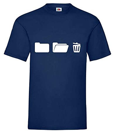 Chemise avec corbeille à papier sur ordinateur pour homme - Bleu - X-Large