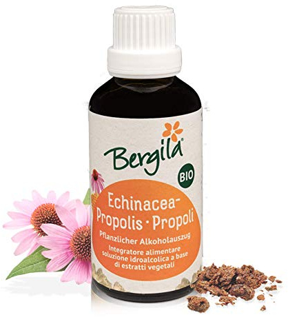 Bergila Echinacea-Propolis Tinktur 50 ml Bio - tintura madre - aus 100% natürlichen, biologischen Rohstoffen - kontrollierte und zertifizierte Qualität aus Südtirol