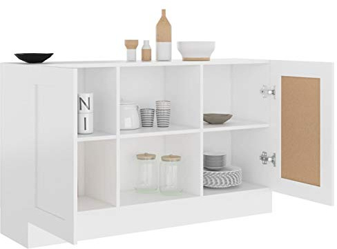 Tidyard salongskänk köksbänk byrå förvaring skåp vit 120 x 30,5 x 70 cm spånskiva
