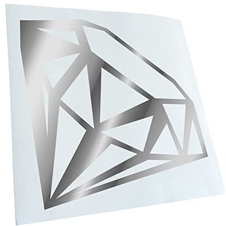 Kiwistar - Autoaufkleber - Chrom - 30x30cm Edelstein Gemstone - Heckscheibe Auto Aufkleber wetterfest für Kfz LKW Mofa Truck - Sticker außen selbstklebend Tuning Zubehör für Fenster Fahrzeug Scheibe