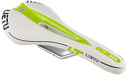 Hallenwerk WEIß/GRÜN Gel Fahrradsitz Fahrradsattel Fahrrad Bike Sattel Radsattel Mountainbike Tourensattel MTB Atmungsaktiv Ergonomisch