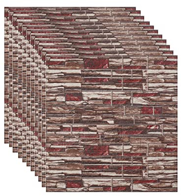 XJKH Brick Wallpaper Wall Panelling 3d Brick Wallpaper Diy Self Adhesive Wall Tiles- Brick Effect Wallpaper For Soundproofing-For Living Room, Bedroom &Children'S Rooï¼ˆ27.5 * 30in/70 * 77cmï¼‰