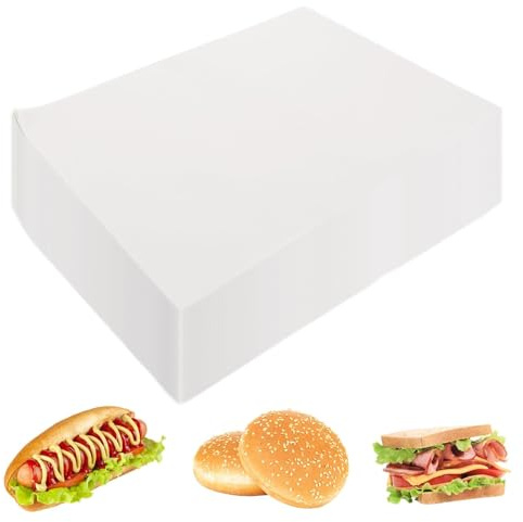 LOLYSIC 500 Blatt Butterbrotpapier, 28x38CM Butterpapier Zuschnitte, Käsepapier, Brotpapier Weiß, Wachspapier für Lebensmittel, Antihaft Backpapier für Burger, Sandwiches, Burger, Pommes, Butter, Käse