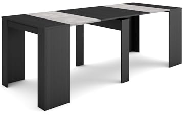 Skraut Home | Consolle allungabile | Tavolo consolle allungabile | 220 | Per 10 persone | Tavolo da pranzo | Stile moderno | Nero