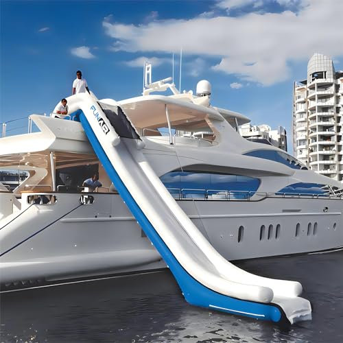 Gueploer Compact Inflatable Water Park Water Slides for Outdoor Slides And Yachts - Easy to Install And Inflate with Air Pump,10Ft/3M