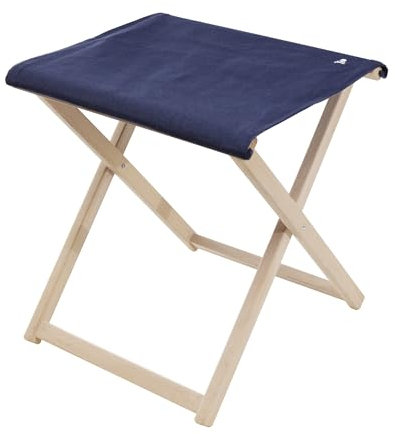 Scalpers Klappbarer Regiestuhl aus Buchenholz, Struktur ohne Lack von höchster Qualität, Leinwand in Dunkelblau, 50x46x45,5