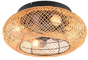 Grande lampada da soffitto Boho Ø 50 cm con ventilatore e telecomando