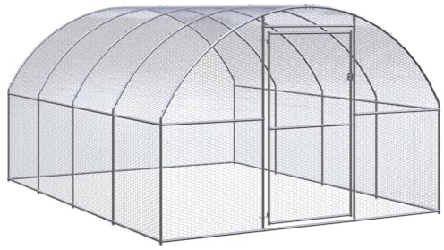 Willood Outdoor-Hühnerstall Verzinkter Stahl ohne Dach 3 x 4 x 2 m freilaufgehege Outdoor Kaninchen Katzen Chicken
