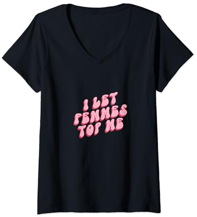 Mujer Dejé que las mujeres me superaran Camiseta Cuello V