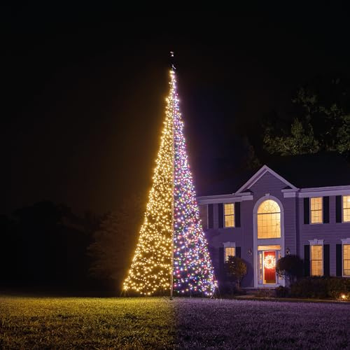 Fairybell Flagpole Outdoor LED Christmas Tree - 6 metres - 2000 LEDs - Luminous Switch - Warm White and/or Multicolor - for Outside use - Pole not Included