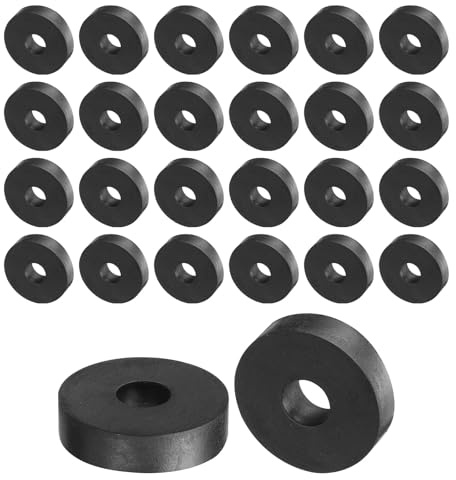 QUARKZMAN 36 Stück Gummi Unterlegscheiben Gummispacer 30mm Außendurchmesser 10mm Innendurchmesser 8mm Dicke Gummi Abstandshalter Runde Distanzhülsen für Haus Auto Zubehör Schwarz