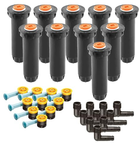 10x Rain-Bird 1804 Versenkregner mit 4 Van Düsen 0,9-1,2 m & 1/2 Flexwinkel SBE050