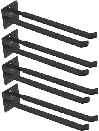 Ladder Hangers Set of 4 for Garage Wall - Hooks Heavy Duty - Hooks for Garage Wall Hanging - Shed, Yard and Garage Tool Hanger for Folding Chairs, ladders and Garden Tools