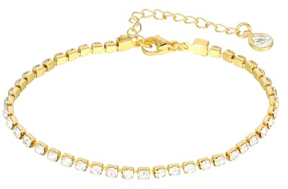 JJDreams Elegantes versilbertes Tennisarmband mit kubischen Zirkoniasteinen, perfekt für Frauen,Geschenk für Jubiläen, Geburtstage oder besondere Anlässe,Gold