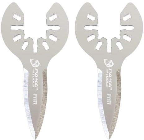 PAYA PY177 Tapered Stainless Steel Oscillating Scraper Saw Blades, Multi-Function Blades for Car Windscreen Removal, Sealant & Grout Cleaning on Walls, Floors, Doors & Windows, 2 Pack