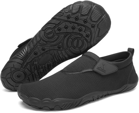Mishansha Wasserschuhe Herren Damen, rutschfest Badechuhe, Holzkohle 40
