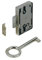 Hettich Buntbartaufschraubschloss, Nutbartschloß, Aufschraubschloß, Dornmaß 15mm, vernickelt, Verwendung rechts und links, 89079/1 Stück