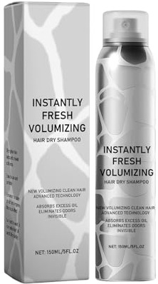 2 piezas Spray Cabello Seco, Champú Refrescante y Voluminante,Dejar en spray Cabello Seco Volumen,Crea Un Refrescante, 150 ml