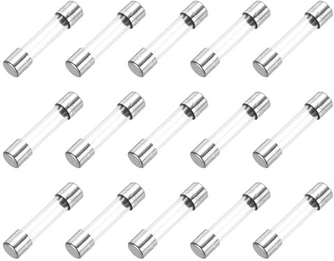 sourcing map Fusibile ritardato in vetro, 2 A, 250 V, 6 x 30 mm, UL Listed fusibile ad azione lenta per elettrodomestici, 15 pezzi