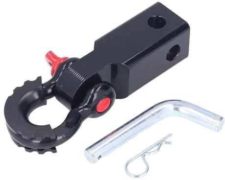 TILIEINE Correa para Remolcar Eslinga Emergencia Receptor de Gancho de Enganche de grillete Universal de 2 Pulgadas, Receptor de Enganche de Remolque de Acero de Alta Resistencia para Coches(Black)