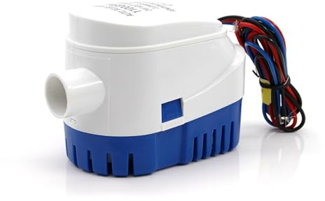 BASSFLY Pompe de Piscine, Pompe de cale Submersible Automatique for Bateau 12 V CC Pompe à Eau Marine électrique Petite Automatique 1100 GPH