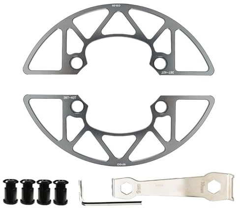 UncleS Protection d'anneau de chaîne en alliage d'aluminium et boulons de protection de chaîne de vélo Couvertures de chaîne de VTT Anneaux Couverture de roue de chaîne de vélo