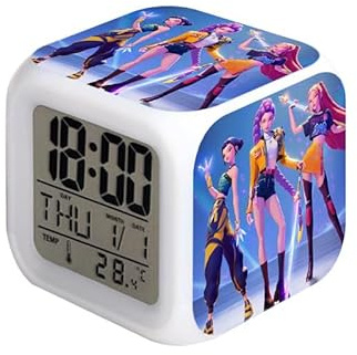 Wonlonda Kids Alarm Clock, 7 Color Digital Wake Up Clocks LED Night Light Clock with Date Calendar Temperature for Students Boys Girls